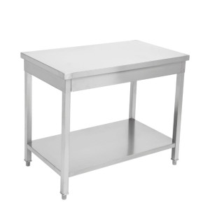Edelstahltisch 1600 x 600 mm mit Unterregal — AISI 201