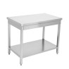 Stainless Steel Table 1600 x 600 mm with Lower Shelf — AISI 201