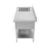 Spülbecken 1 Becken mit Rückwand und Regal - L 1200 x T 700 mm | Dynasteel
