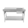 Plonge 1 Sink with Backsplash and Shelf - L 1200 x D 700 mm | Dynasteel