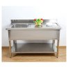 Sink 1 Bowl with Backsplash and Lower Shelf - W 1000 x D 600 mm - Dynasteel