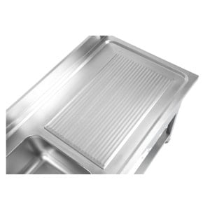 Stainless Steel Sink 1 Bowl 1200x600 mm, Right Drainer, Backsplash