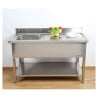 Stainless Steel Sink 1 Bowl 1200x600 mm, Right Drainer, Backsplash