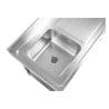 Stainless Steel Sink 1 Bowl 1200x600 mm, Right Drainer, Backsplash