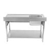 Stainless Steel Sink 1 Bowl 1200x600 mm, Right Drainer, Backsplash