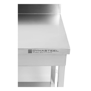 Edelstahltisch 1000x600 mm Rückwand und Unterregal