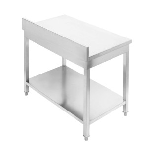 Edelstahltisch 1000x600 mm Rückwand und Unterregal