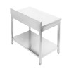 Stainless Steel Table 1000x600 mm Backsplash and Lower Shelf