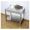 Edelstahltisch 1000x600 mm Rückwand und Unterregal
