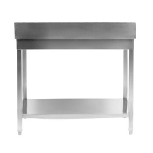Edelstahltisch 1000x600 mm Rückwand und Unterregal