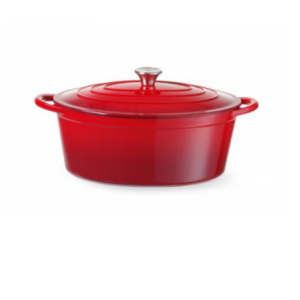 Cocotte en fonte émaillée rouge - 6,8 L HENDI : une cuisson parfaite et polyvalente !