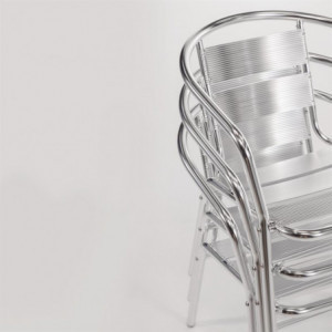 Stackable Aluminum Chairs - Set of 4 - Refurbished