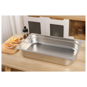 Bac Gastronorme GN 1/1 Inox - 14 L, Profondeur 100 mm