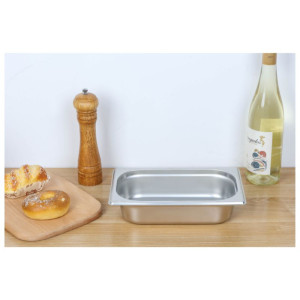 Gastrobehälter GN 1/4 Edelstahl — Tiefe 65 mm — 1,8 L