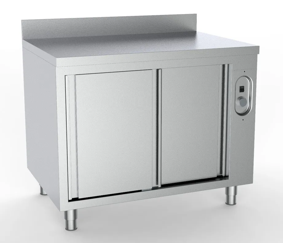 Wärmeschrank mit Rückwand und 2 Türen - L 1800 x T 700 mm