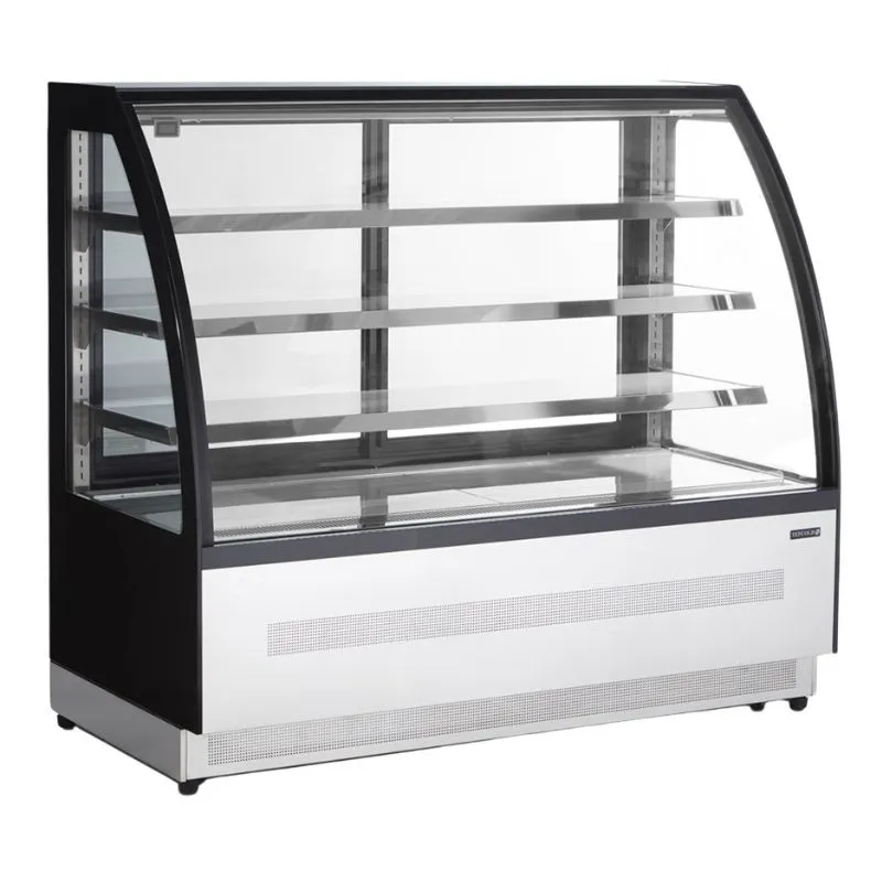 Kühlvitrine Theke 2 Glastüren Schwarz - 277 L