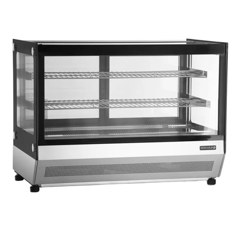 Schwarze Kühlvitrine Theke 2 Glastüren - 88 L