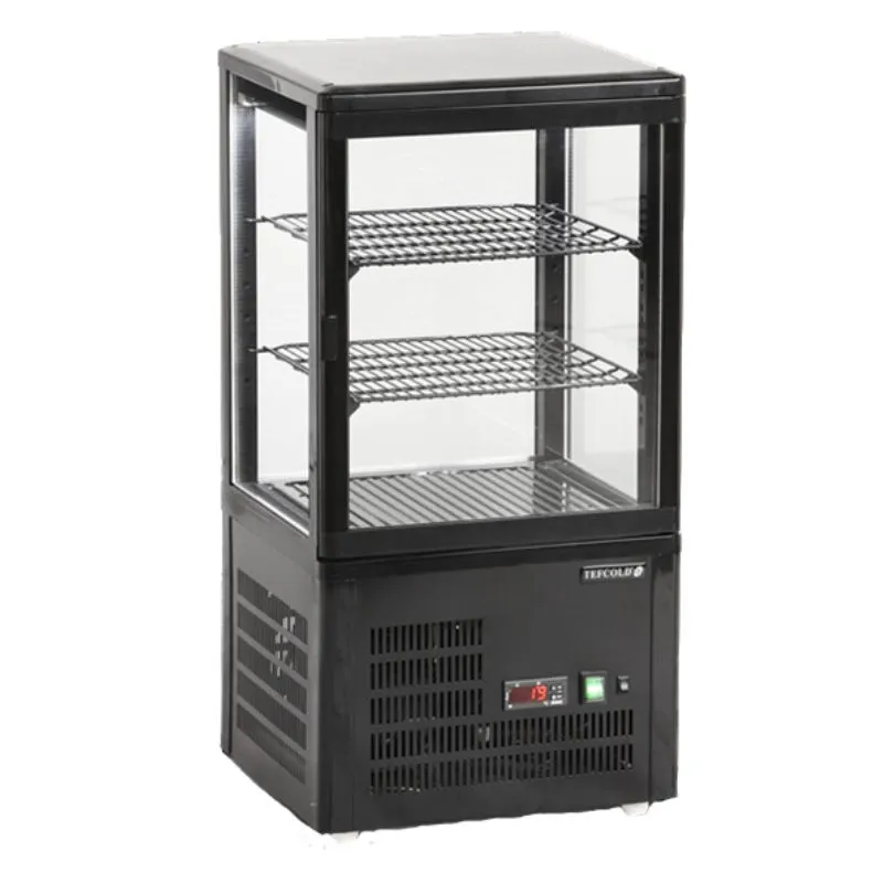 Schwarze Glastür-Thekenkühlschrank - 58 L