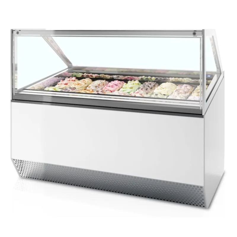 Belüftete Eisvitrine mit gerader Front - 18 x 5 L