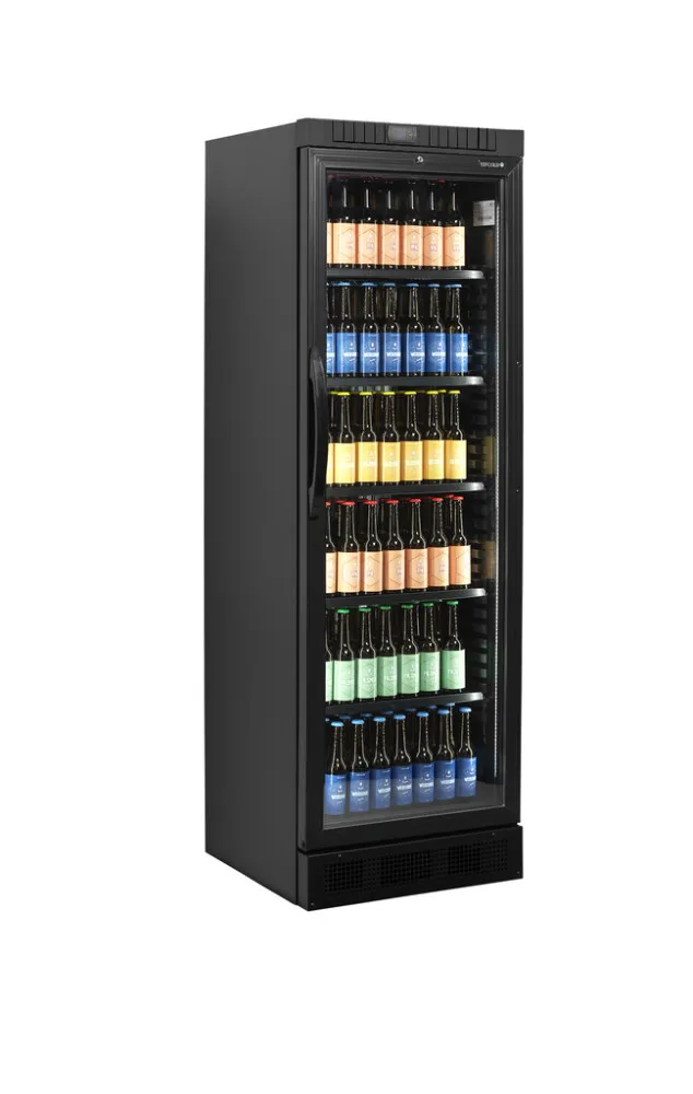 Schwarzer Getränkekühlschrank - Glastür - 347 L