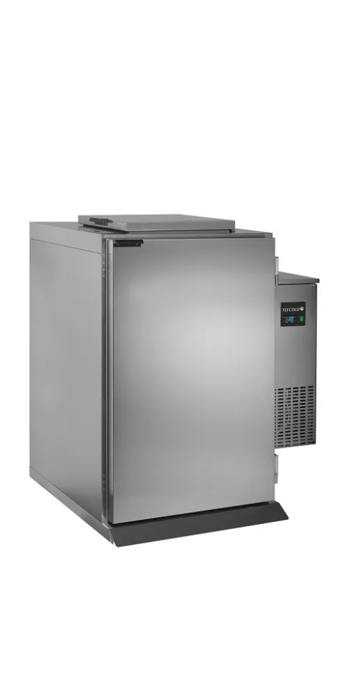 Gekühlter Mülleimer Belüftet aus Edelstahl - 1 Tür - 120 L