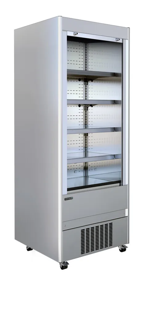 Kühlvitrine aus Edelstahl - 4 Ebenen - 370 L