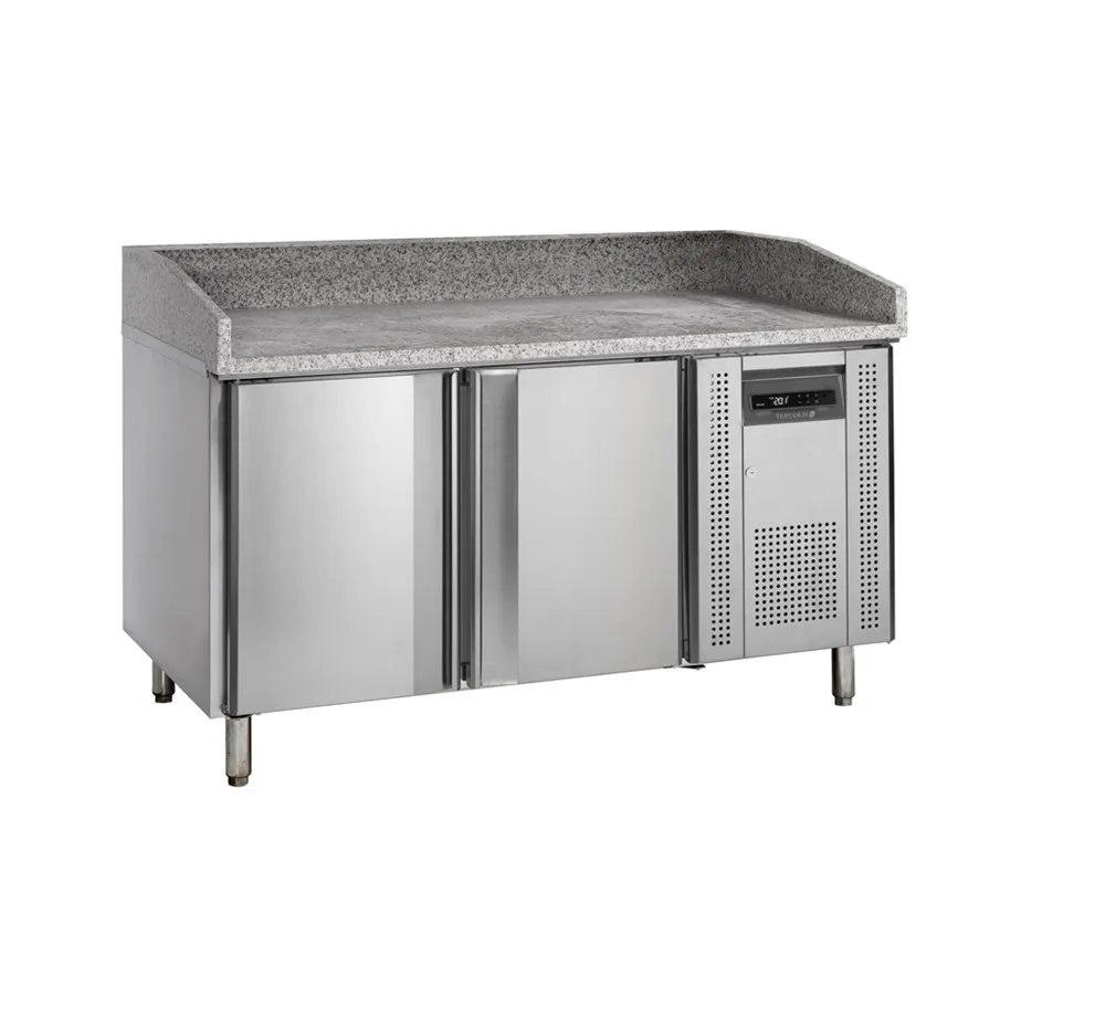 Edelstahl-Pizzatisch - 400 x 600 mm - 2 Türen