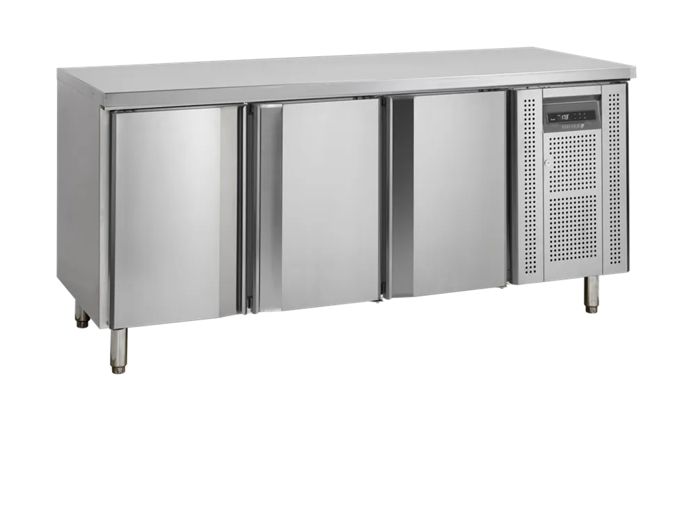 Tiefkühltisch aus Edelstahl - 3 Türen - GN 1/1