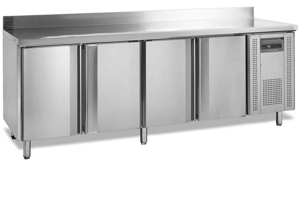 Tiefkühltisch mit Aufkantung - 4 Türen - GN 1/1
