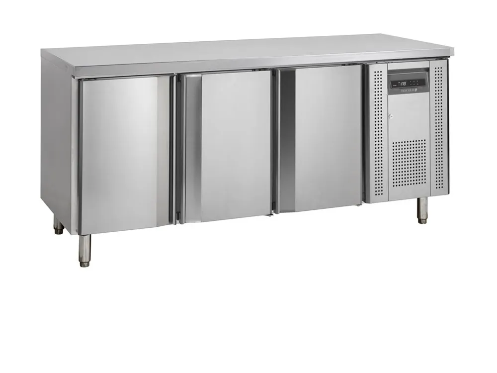 Tiefkühltisch aus Edelstahl - 3 Türen - 345 L