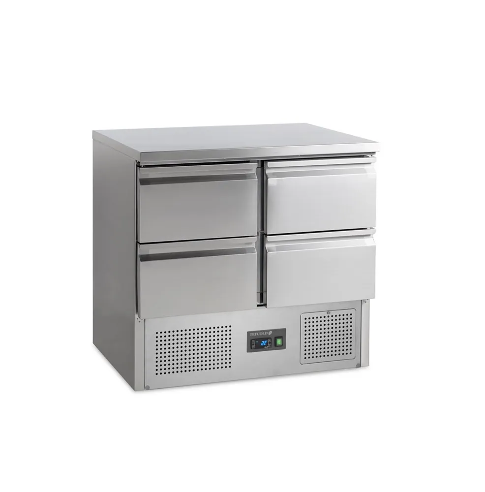 Positive Kühlsalatbar GN 1/1 aus Edelstahl - 4 Schubladen - 230 L