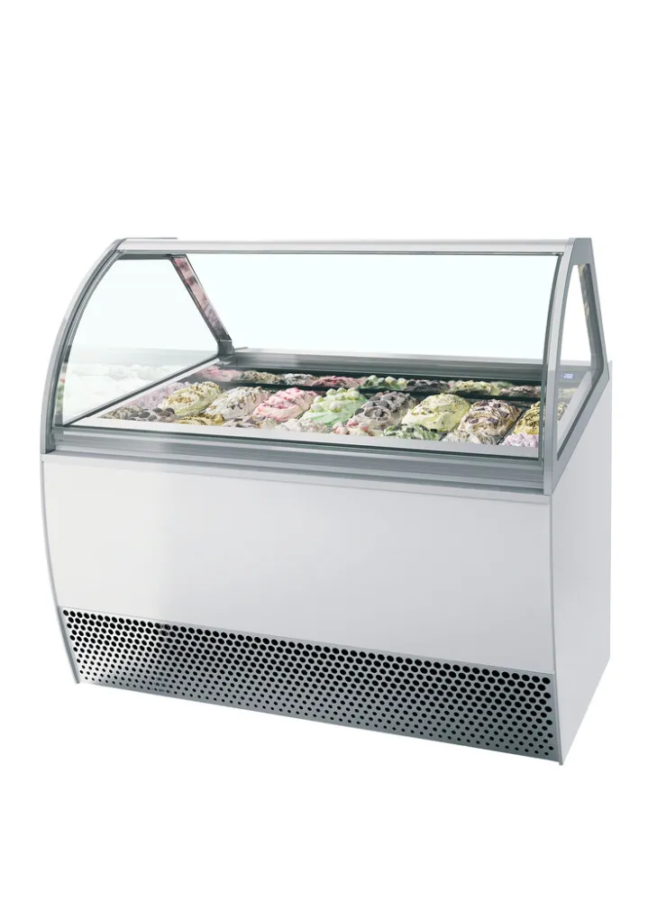 Belüftete Eisvitrine mit gewölbter Front - 16 x 5 L