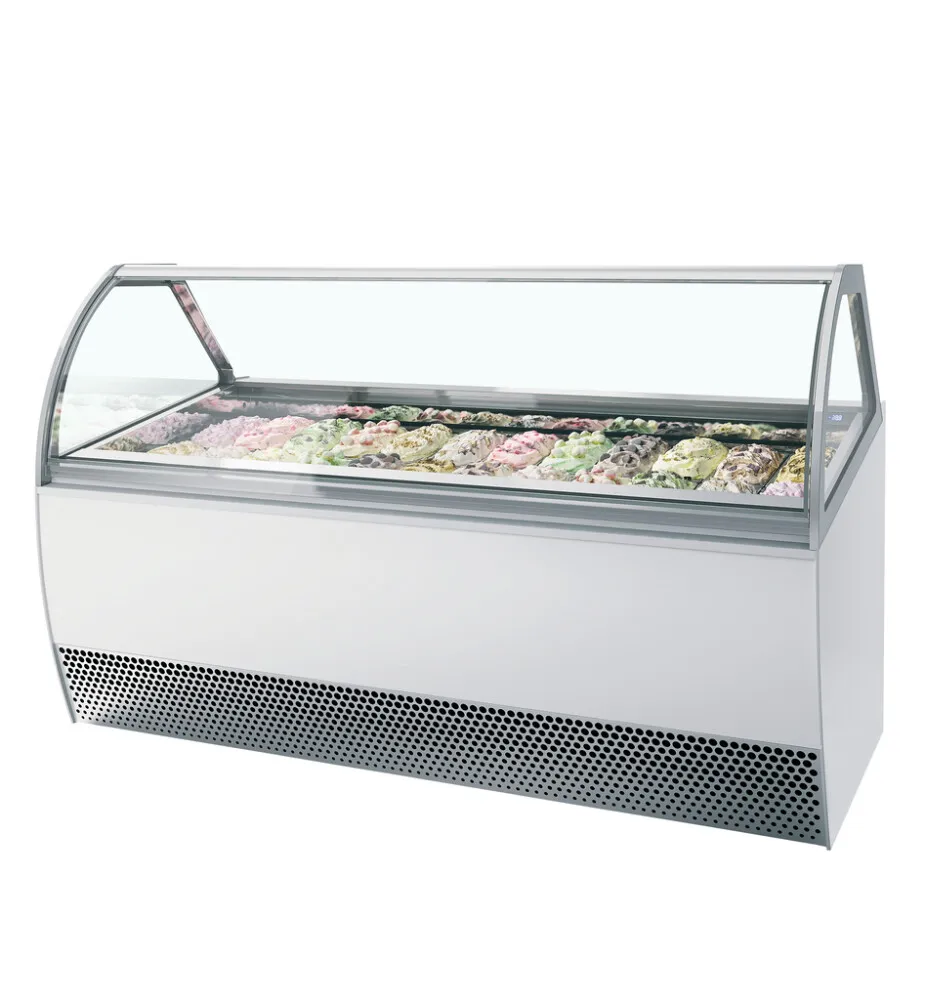 Belüftete Eisvitrine mit gewölbter Front - 24 x 5 L