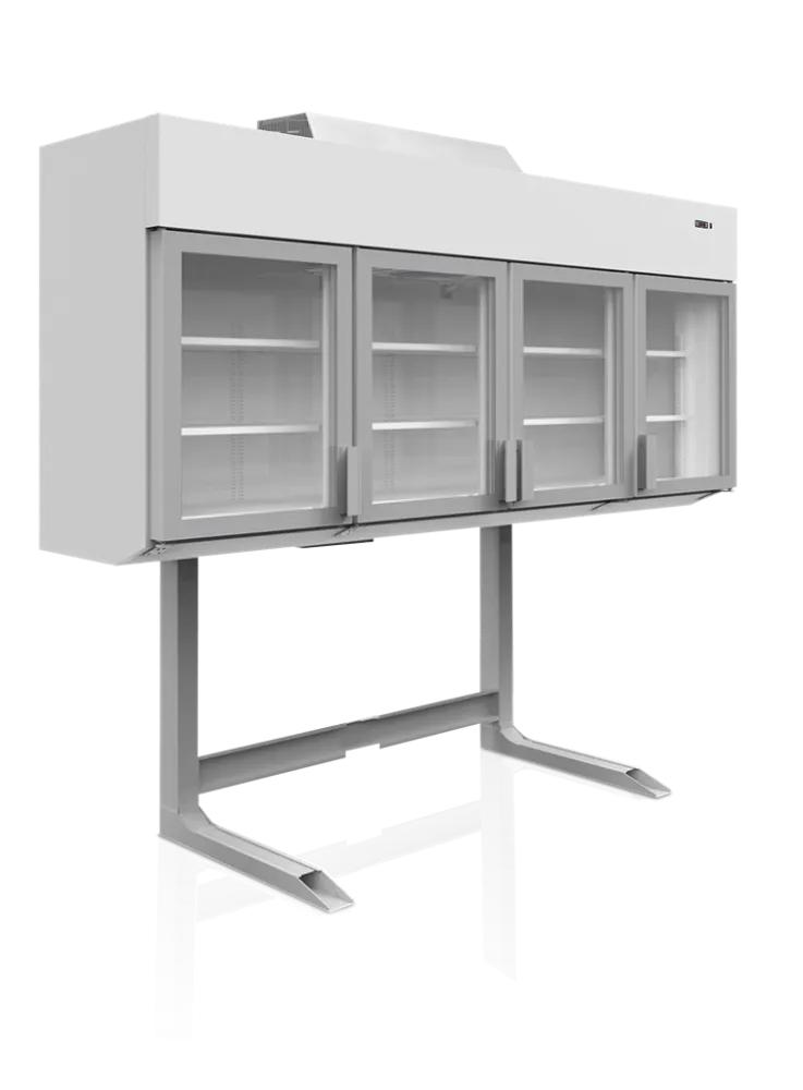 Weißer Supermarkt-Wandtiefkühlschrank - 4 Türen - 650 L
