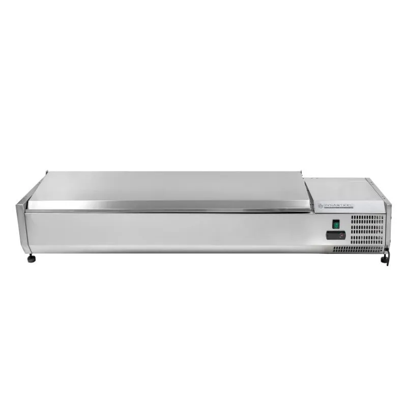 Saladette Kühltisch mit Edelstahl-Deckel - 7 x GN 1/4