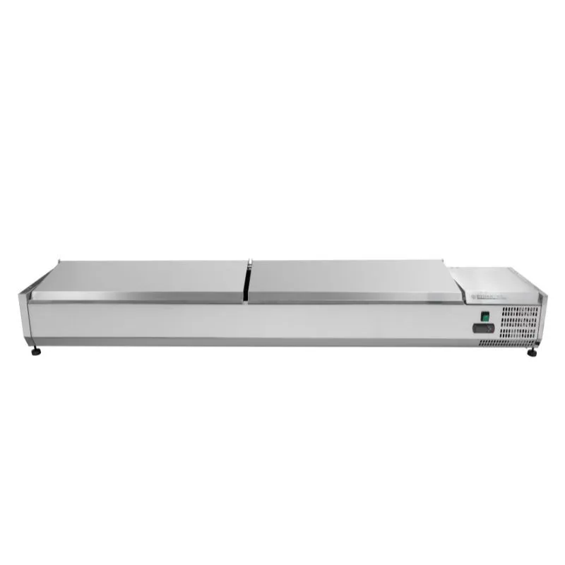 Saladette Kühltisch mit Edelstahl-Deckel - 9 x GN 1/3