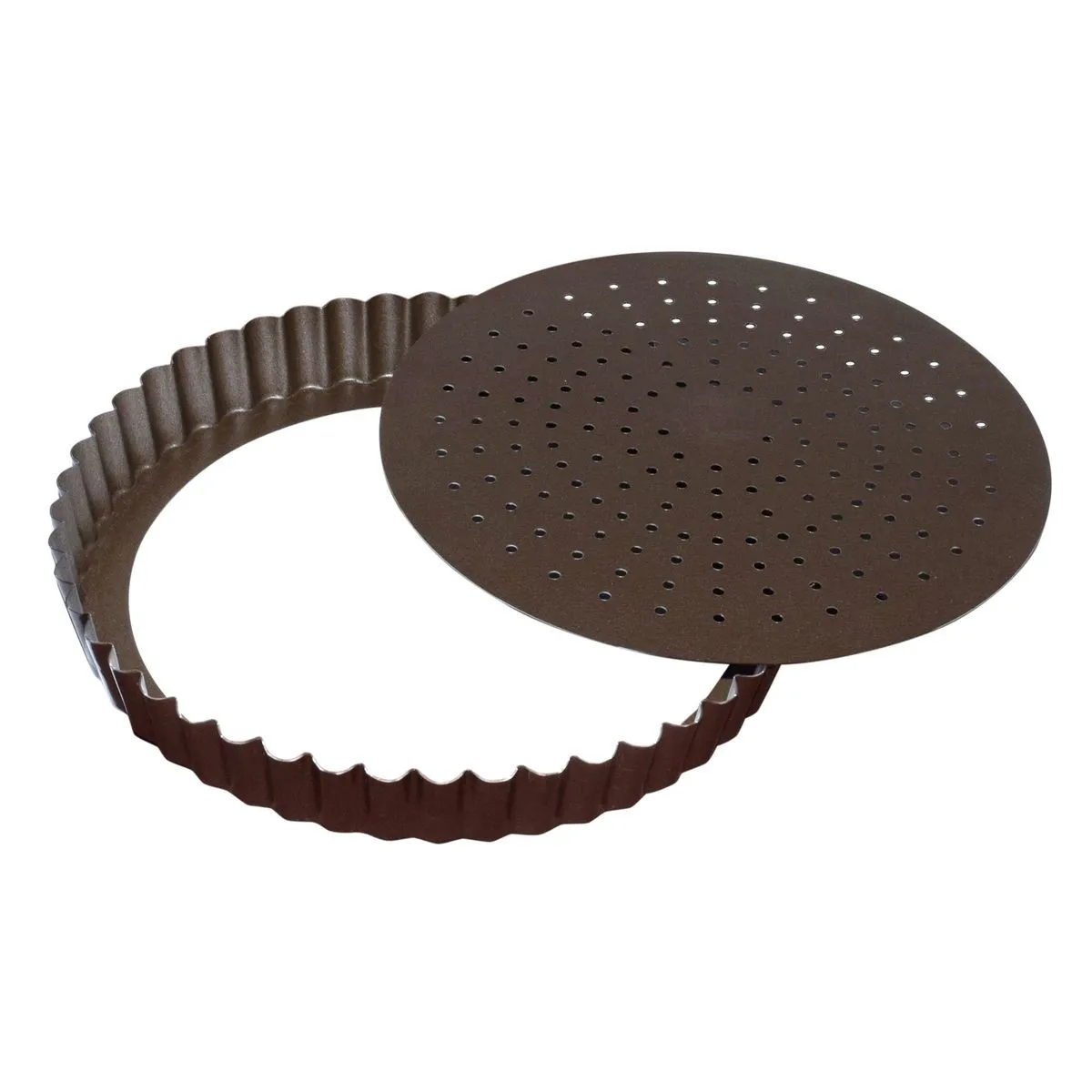 Antihaftbeschichtete, perforierte, geriffelte Tortenform mit herausnehmbarem Boden - ⌀ 300 mm