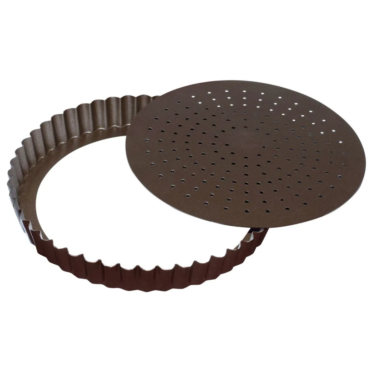Antihaftbeschichtete, perforierte, geriffelte Tortenform mit herausnehmbarem Boden - ⌀ 320 mm