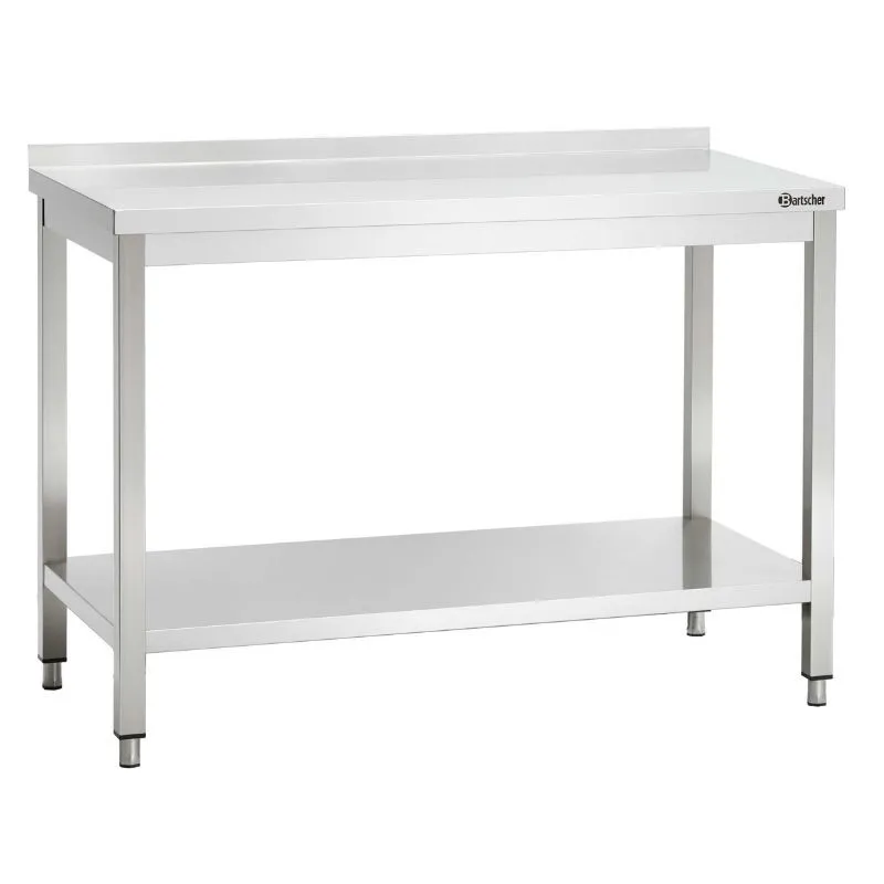 Edelstahltisch mit Aufkantung - L 1400 x T 700 mm