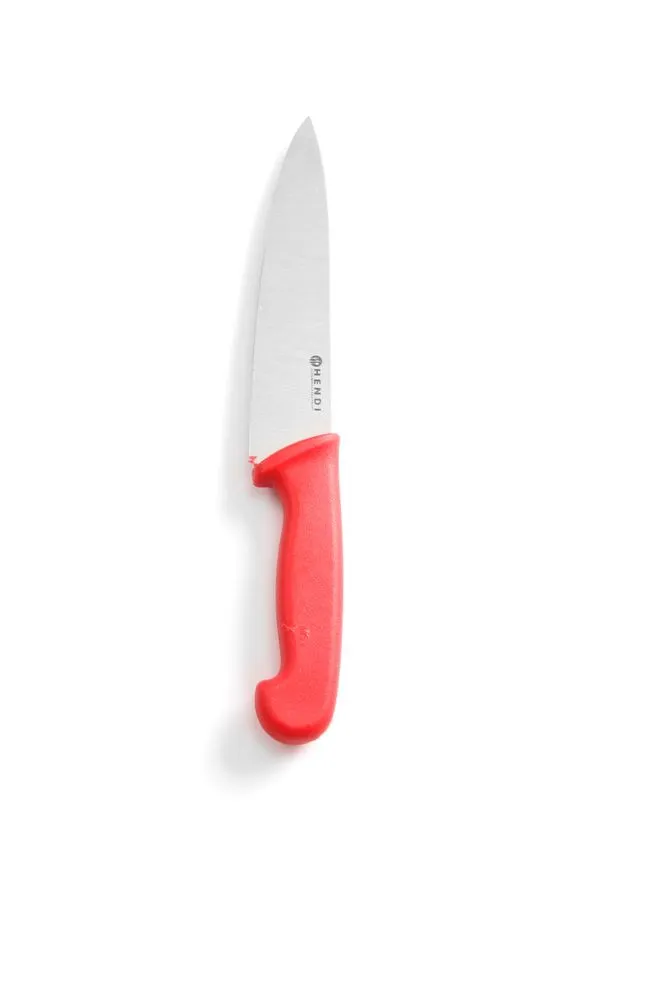 Roter Chefkochmesser für rohes Fleisch - Klinge 18 cm