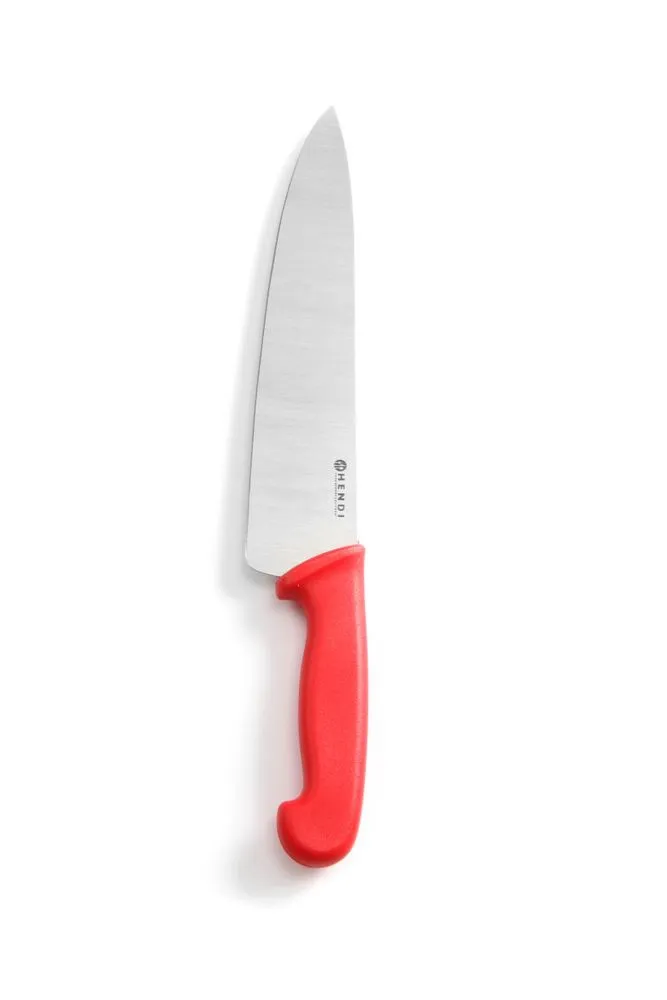 Roter Chefkochmesser für rohes Fleisch - Klinge 24 cm
