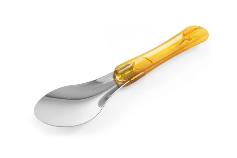 Eisspatel mit gelbem Griff aus Tritan
