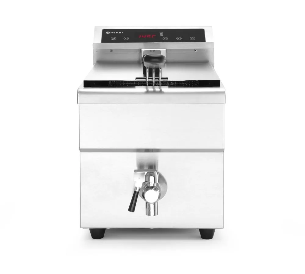 Induktions-Fritteuse mit Ablasshahn – 8 L