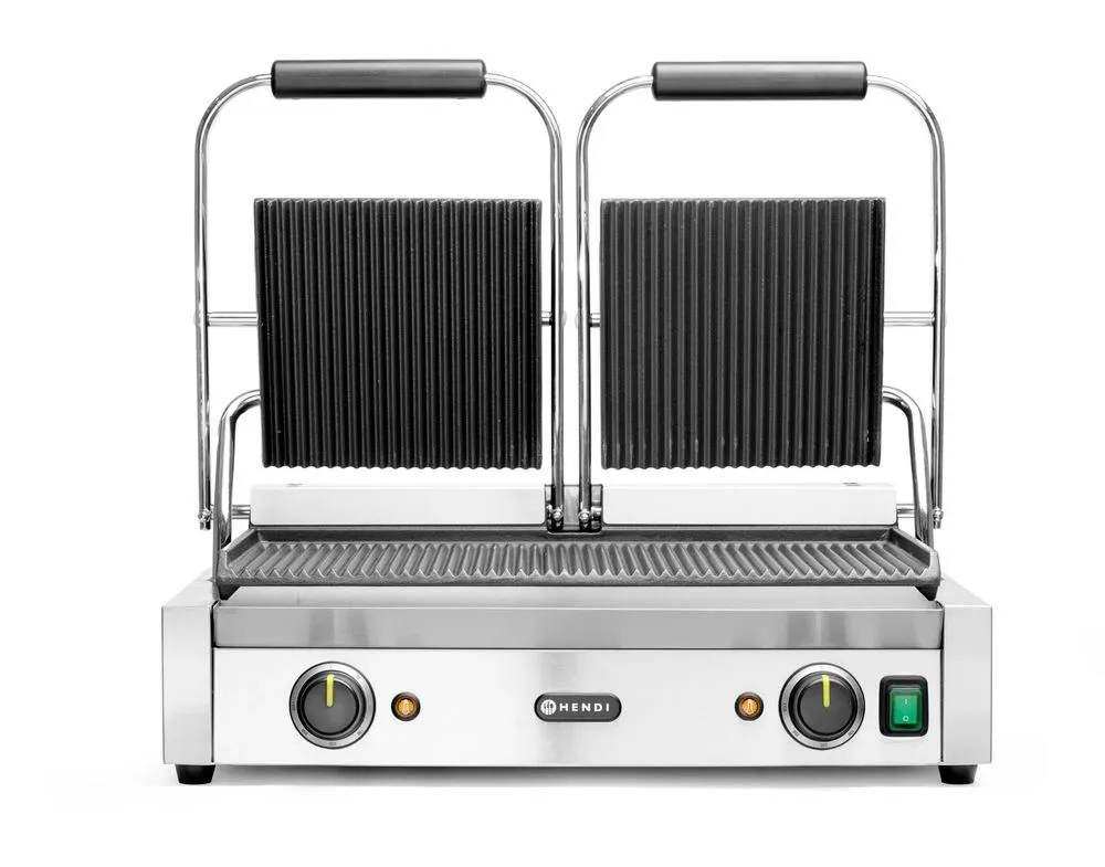 Kontaktgrill - Doppelmodell - Gerillte Platten