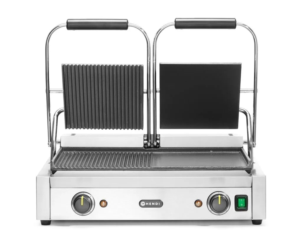 Grill Kontakt Modell Doppel - Glatt- und gerillte Platten