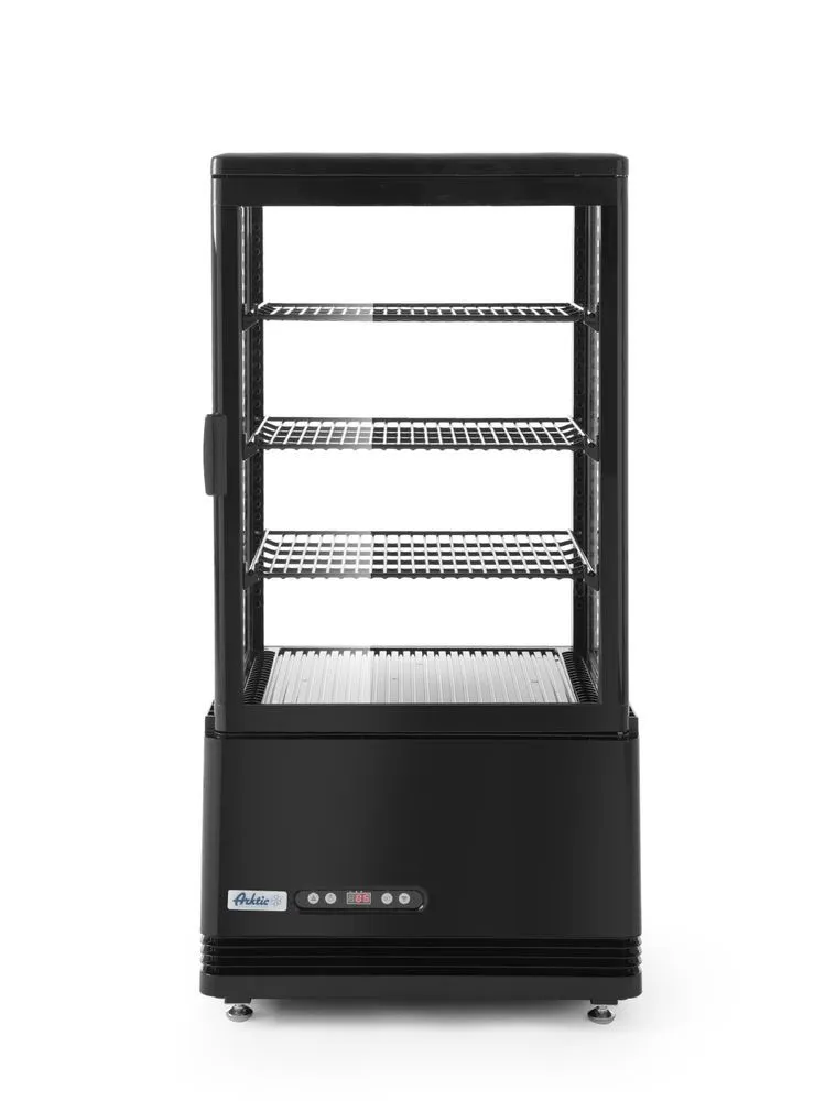 Schwarzer Kühlschrank mit 4 Glastüren - 68 L