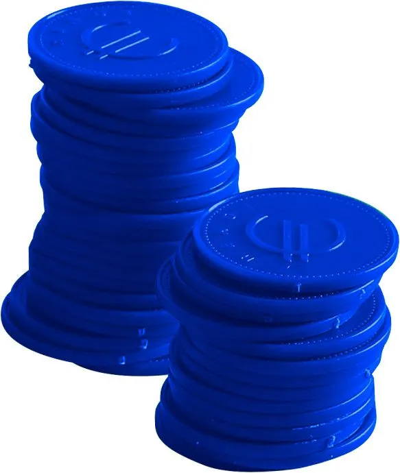 Blaue Chips - Set mit 100 Stück