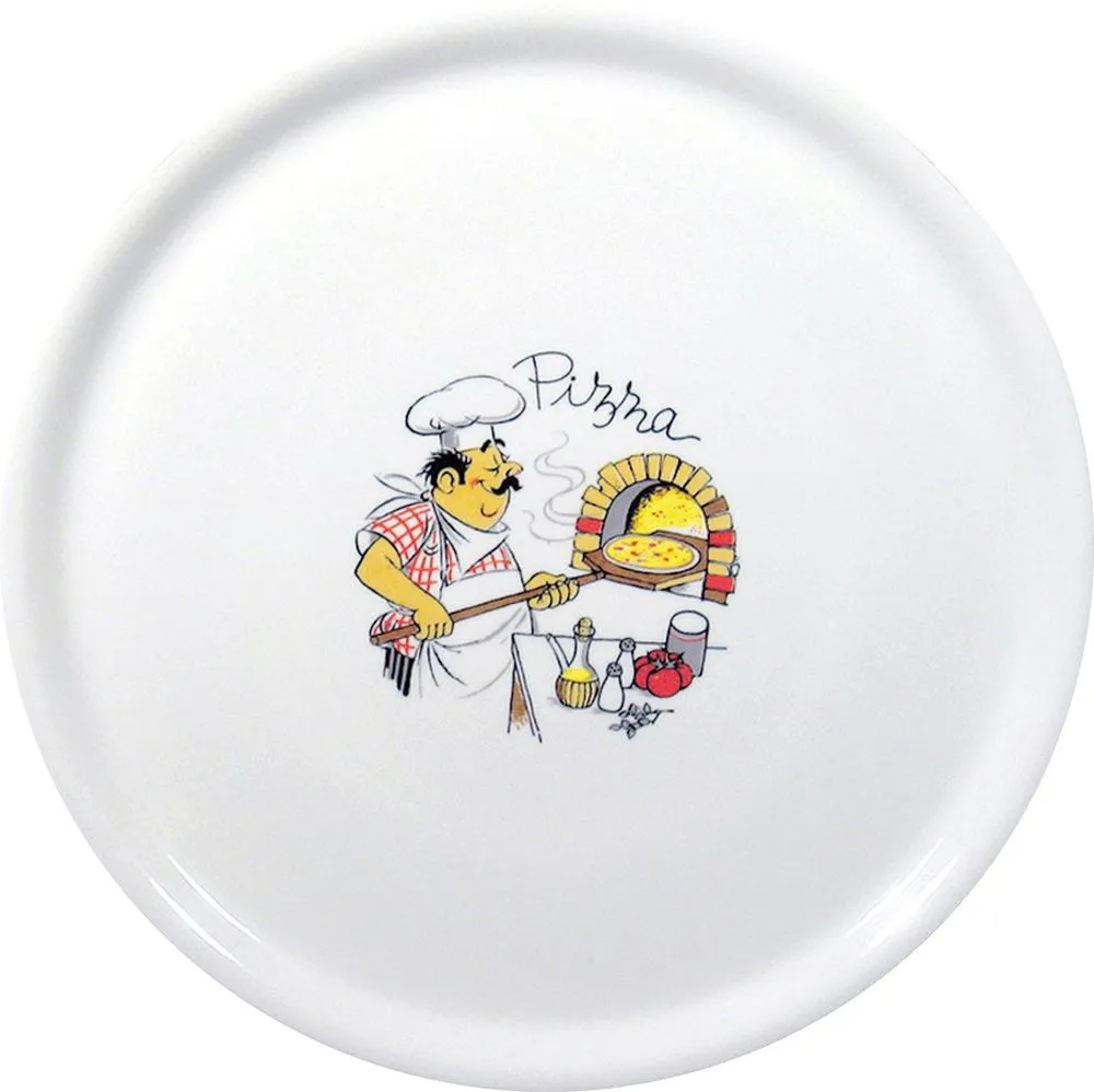 Pizzateller mit Pizzabäcker-Motiv - Durchmesser 330 mm