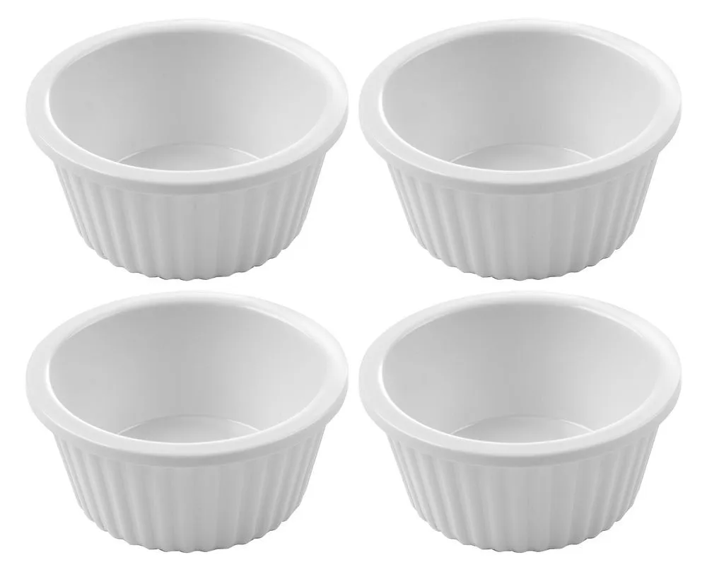 Rillenförmige Melamin-Ramequin 35 ml - Set mit 4 Stück