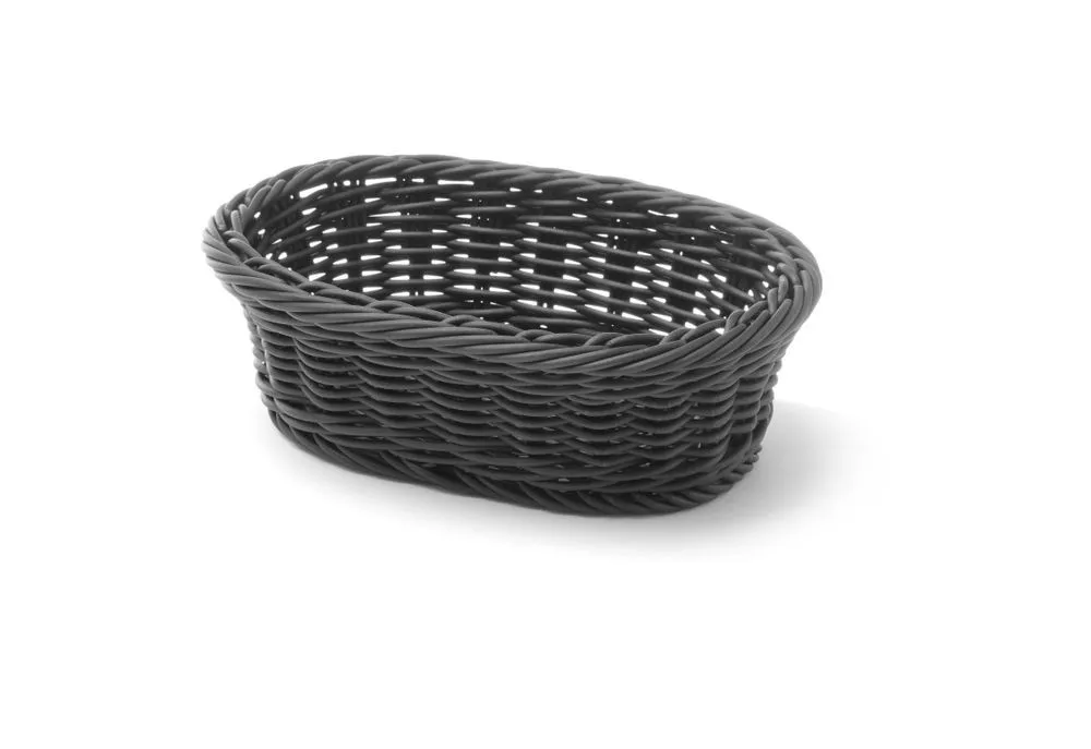 Brotkorb oval schwarz - 190 x 120 mm